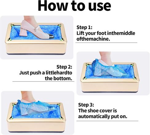 Automatic Shoe Cover Machine with 200 Disposable Shoe Covers Shoe Cover Dispenser for Home & Office Disposable Non-slip (Pink) in Saudi Arabia