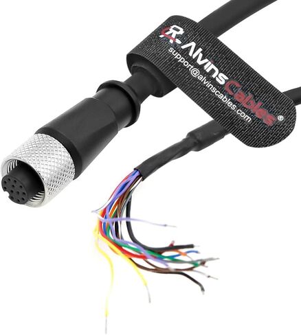 Alvin's Cables M12 A-Code 12 Pin Female to Open End Power I/O Cable for Cognex Industrial Camera, Industrial Automation，Sensor Actuator, Control System, High-Flex Shielded Cable 3.3ft/1m in Saudi Arabia