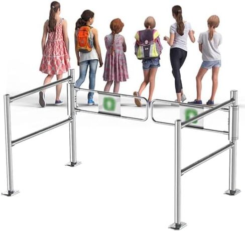 دليل المدخل في اتجاه واحد بوابة تأرجح تلقائي على نطاق واسع مع سلامة الفولاذ المقاوم للصدأ ، بوابة أمان مدخل السوبر ماركت - بوابة أمان إغلاق تلقائية مع الدرابزين - in Kuwait