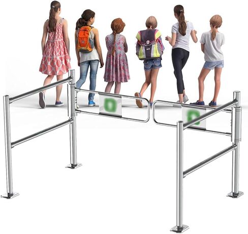 دليل المدخل في اتجاه واحد بوابة تأرجح تلقائي على نطاق واسع مع سلامة الفولاذ المقاوم للصدأ ، بوابة أمان مدخل السوبر ماركت - بوابة أمان إغلاق تلقائية مع الدرابزين - in Kuwait