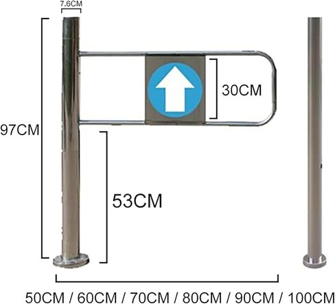 1-Way Door Swing Gate Stainless Steel, Pedestrian Door for Supermarket and Library Entrance, for Restaurant Shopping Malls Supermarket, One Way Door(Left)(60×97 Cm) in Kuwait