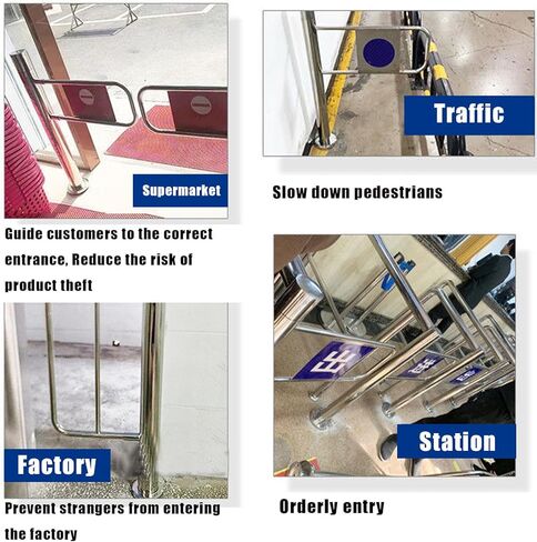 1-Way Door Swing Gate Stainless Steel, Pedestrian Door for Supermarket and Library Entrance, for Restaurant Shopping Malls Supermarket, One Way Door(Left)(60×97 Cm) in Kuwait