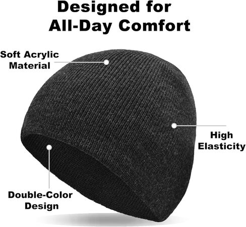 Zooron Beanie for Women Men قبعات شتوية عكسية للجنسين قبعة متماسكة من الجمجمة in Kuwait