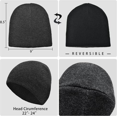 Zooron Beanie for Women Men قبعات شتوية عكسية للجنسين قبعة متماسكة من الجمجمة in Kuwait