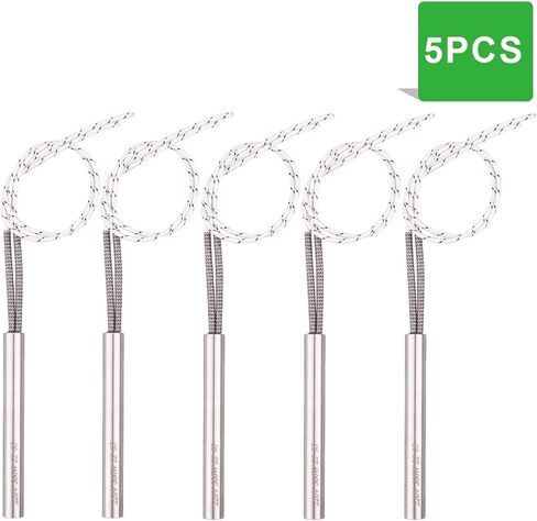 2pcs/5pcs/10pc 220V Cartridge Heater 150w/250w/300w/500w Electric Tubular Heating Element for Wood Pellet Stove 80mm/100mm/180mm(2 Pcs,220V_150W 12X40MM) in Saudi Arabia