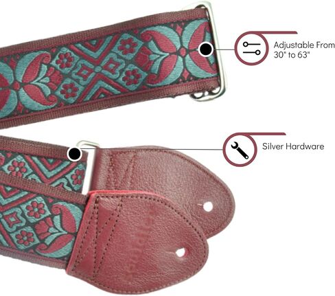 Souldier Handmade Fabric Bass Strap, 3 Inches Wide and Adjustable from 33" to 60", Made in the USA in Kuwait