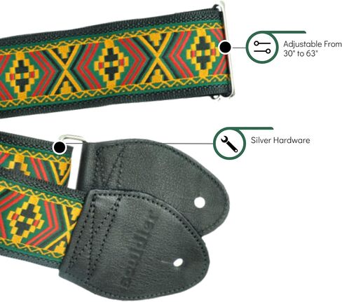 Souldier Handmade Fabric Bass Strap, 3 Inches Wide and Adjustable from 33" to 60", Made in the USA in Kuwait
