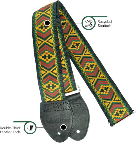Souldier Handmade Fabric Bass Strap, 3 Inches Wide and Adjustable from 33" to 60", Made in the USA in Kuwait