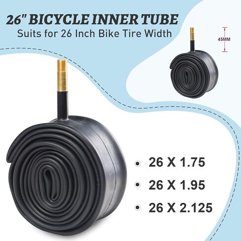 WEEROCK 26 Inch Inner Tube 26 x 1.75/2.125 1/2 Pack Inner Tires AV 45MM Schrader Valve Compatible with 26 x 1.75 26 x 1.90 26 x 1.95 26 x 2.0 26 x 2.10 26 x 2.125 Bike Tires in Saudi Arabia