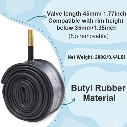 WEEROCK 26 Inch Inner Tube 26 x 1.75/2.125 1/2 Pack Inner Tires AV 45MM Schrader Valve Compatible with 26 x 1.75 26 x 1.90 26 x 1.95 26 x 2.0 26 x 2.10 26 x 2.125 Bike Tires in Saudi Arabia