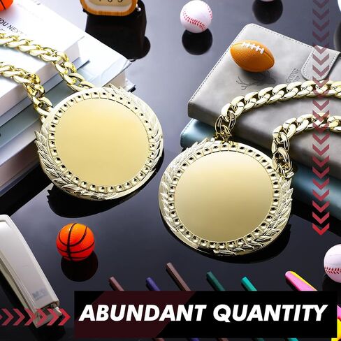 6 أجهزة كمبيوتر ميداليات جائزة فارغة مع سلاسل الرقبة إنشاء مجموعة ميداليات الخاصة بك Chef Medals الفائز DIY MVP المشاركة الكأس المعدنية هدايا لعبة كرة قدم كرة القدم in Saudi Arabia
