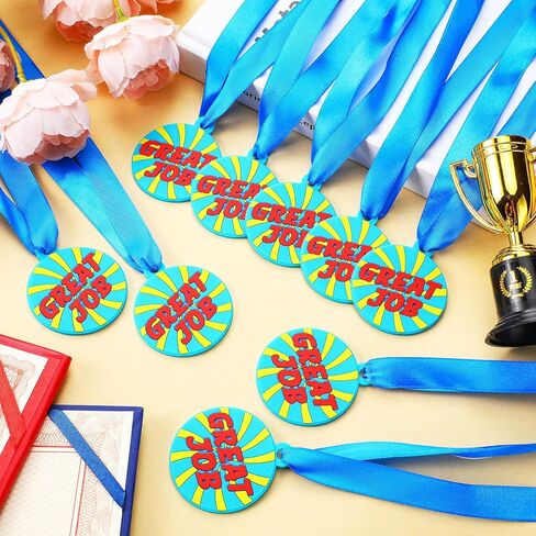 60 PCS ميداليات مطاطية عمل رائعة ، و 2 بوصة ميداليات جائزة المطاط بالجملة مع الشريط الفائز تشجيع مشاركة الفريق في جائزة جائزة الكأس التخرج in Kuwait