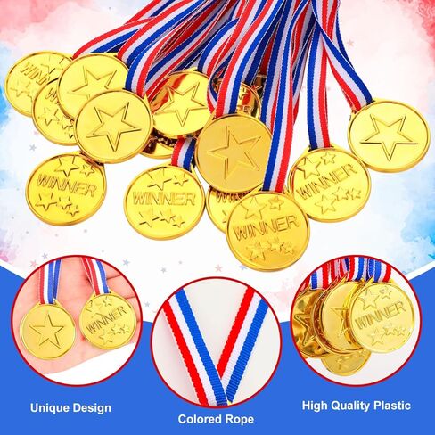 35 PCS ميداليات الفائز بالبلاستيك الذهبي لجوائز ، ميداليات المشاركة للشباب ، ميدالية جائزة مع شريط الرقبة للرياضة ، مسابقات الألعاب ، النحل الإملائي ، خدمة عيد الميلاد ، عرض المواهب والمزيد in Saudi Arabia