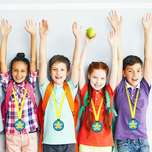 60 Pcs Student of The Month Medals Bulk, 2 Inch Rubber Award Medals with Ribbon Winner Encourage Team Participation for Trophy Award Prize Competitions Graduation in Saudi Arabia