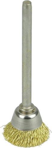 Weiler 26075 5/8 "Miniature Cup Brush ، .005" Brass Fill ، 1/8 "STEM ، مصنوع في الولايات المتحدة الأمريكية in Saudi Arabia
