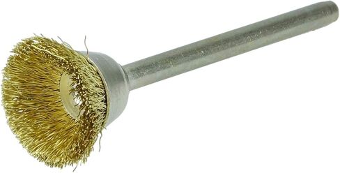 Weiler 26075 5/8 "Miniature Cup Brush ، .005" Brass Fill ، 1/8 "STEM ، مصنوع في الولايات المتحدة الأمريكية in Saudi Arabia