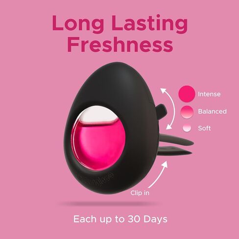 Air Jungles Car Air Freshener Vent Clip 4 Count, Variety Pack, New Car, Honey Peach, Ocean, Hawaii, 4 ml Each, Long-Lasting Car Odor Eliminator, Up to 120 Days Freshness for Auto in Kuwait