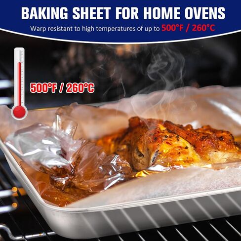 12 Pcs Baking Sheet Stainless Steel Cookie Sheet Small Metal Pans Professional Rectangle Oven Trays Kitchen Baking Cooking Oven and Toaster, Dishwasher Safe(13.7 x 9.8 Inches) in Saudi Arabia