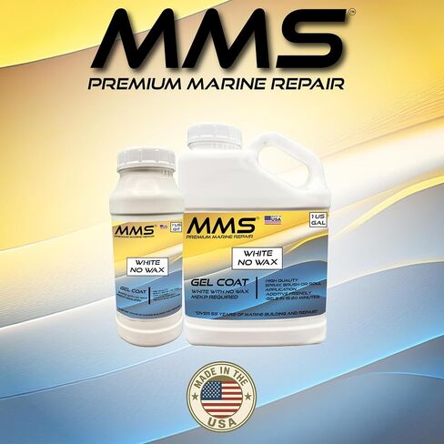 MMS Premium White Gelcoat – Marine Grade Gel Coat for Fiberglass Boat Repair and Refinishing – No Wax Formula – MEKP Included – UV Resistant – Ideal for Marine Surfaces - Quarts and Gallons in Saudi Arabia