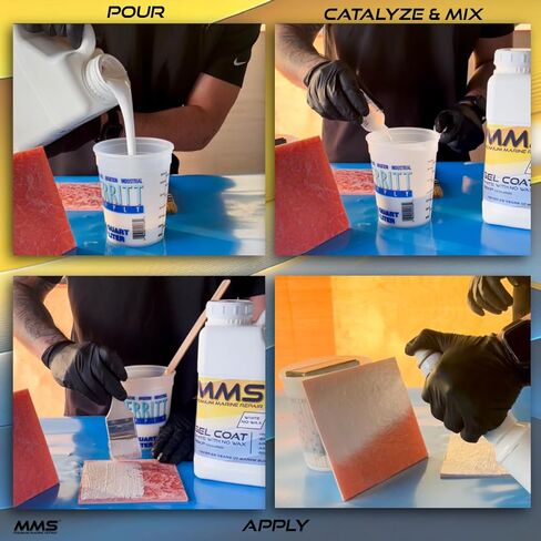 MMS Premium White Gelcoat – Marine Grade Gel Coat for Fiberglass Boat Repair and Refinishing – No Wax Formula – MEKP Included – UV Resistant – Ideal for Marine Surfaces - Quarts and Gallons in Saudi Arabia