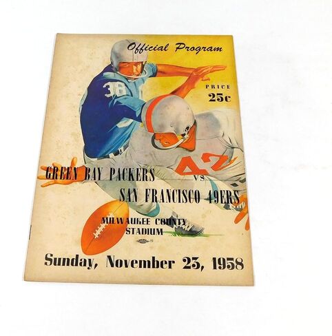1958 San Francisco 49ers at Bay Packers NFL Football Program 11-23-58 - NFL Programs in Saudi Arabia
