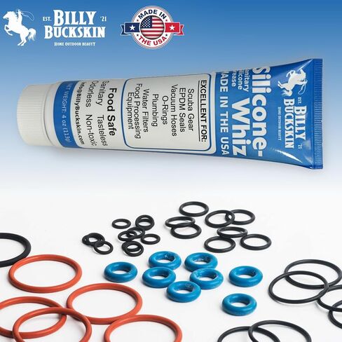 4 أوقيات. XL Tube Silicone-Whiz الشحوم ، شحوم السيليكون للحلقات O ، الحشية ، الخلاط ، الأحزمة ، زيوت التشحيم من الدرجة الغذائية ، يمتد حياة معدات المطبخ وموزعات القهوة من قبل Billy Buckskin Co. in Kuwait