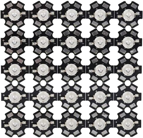 يوسو ضوء ينبعث منه ديود عالية السطوع 3W LED حبات الباعث ، 25pcs مع قاعدة الألومنيوم ، للإضاءة العامة (455-460nm) in Kuwait