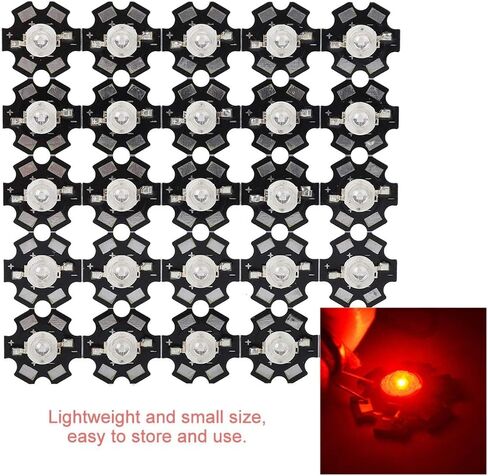 يوسو ضوء ينبعث منه ديود عالية السطوع 3W LED حبات الباعث ، 25pcs مع قاعدة الألومنيوم ، للإضاءة العامة (455-460nm) in Kuwait