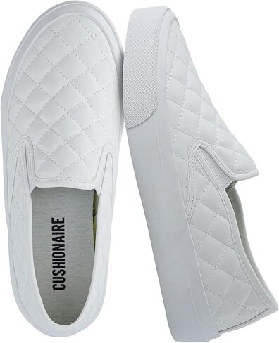 CUSHIONAIRE Faze Women’s Quilted Slip-On Sneaker – Faux Leather Casual Shoe with Memory Foam Insole & Rubber Outsole in Saudi Arabia