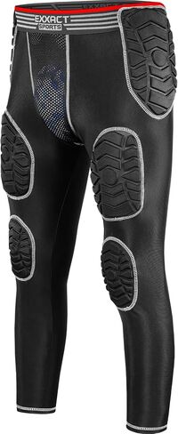 exxact Sports Combat Men Men Patced Patgings ، Pantains Bantable 7-Pad مع جيب الكأس والورك المدمج والفخذ والركبة وعظم الذاكرة ليوم اللعبة in Kuwait