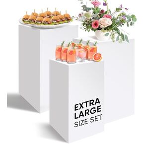 YOPPIX 17.7" Large Size Buffet Risers, Food Risers for Buffet Table, Display Stand Shelf for Catering Dessert Collectibles Jewelry Figures Show, Acrylic Cube Display Nesting Risers in Kuwait