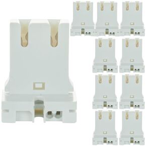 Diodesy- Shunted Turn Type T8 Lamp U Socket for Linear Fluorescent & LED Tube Replacements White Finish Durable Construction Pack of 10 in Kuwait