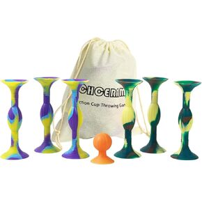 Silicone Suction Cup Darts Game Set - 4.2 Inch Large Size Soft Darts Safe Sticky Throwing Toys for Adults - Indoor, Outdoor Sports Throwing Games, Perfect for Enjoying with Family & Friends in Kuwait