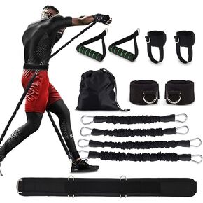 نطاقات مقاومة الملاكمة معدات تدريب ملاكمة MMA مع مقابض/كفة/حزام في الكاحل للرجال ، وملحقات الملاكمة الظل للركل تمرينات تمرينات اللياقة الكاملة لتعزيز الطاقة/السرعة/الرشاقة in Kuwait