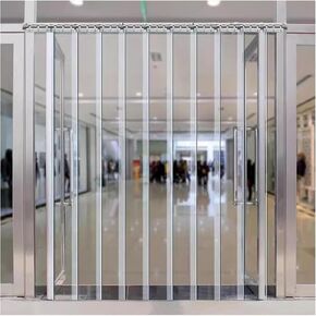 الستارة الشفافة PVC Curtain Freezer Room PVC Strip Stain Strime Strims Starts Starting Brackproof Broof مع شرائح فينيل بلاستيكية مناسبة لورش عمل المستودعات ، الإثبات in Kuwait