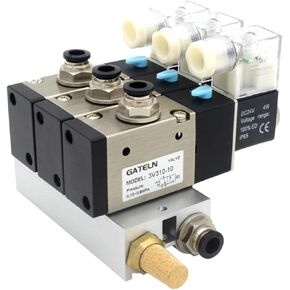 3v310-10-لا عادةً كتلة محطة صمام الملف اللولبي المفتوح مع منافذ ملحقات silencer DC12V DC24V AC110V AC220V 2 المنافذ (تركيبات 6 مم AC220V) in Kuwait