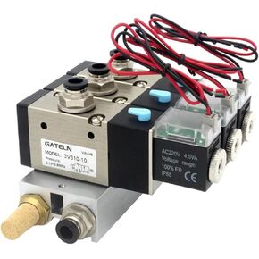 3V310-10-NC Normally Closed Solenoid Valve Station Block with Muffler Accessories Base Manifold DC12v DC24v AC110v AC220v 3 Ports(DC12V 6mm fittings) in Kuwait