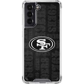 قضية هاتف Clear Clear متوافقة مع Galaxy S21 5G - NFL San Franciso 49ers بالأبيض والأسود تصميم in Kuwait