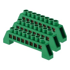 MECCANIXITY 3 Pcs Terminal Ground Bar, 6 Positions Screw Brass Terminal Bus Bar, 7x14mm Ground Terminal Block for Electrical Equipment, Distribution Box, Green in Kuwait