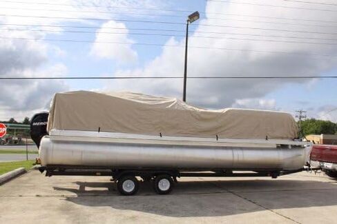 دوامة Direct Direct 26 'Tan/Beige Pontoon Boat ، لها مرونة وأشرطة ، وتناسب 24 '1 "إلى 25' in Saudi Arabia