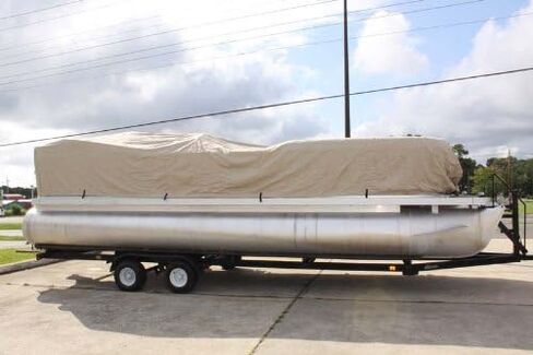 دوامة Direct Direct 26 'Tan/Beige Pontoon Boat ، لها مرونة وأشرطة ، وتناسب 24 '1 "إلى 25' in Saudi Arabia