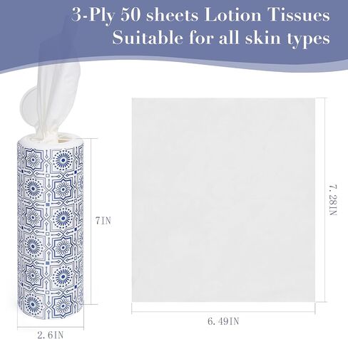 Car Tissue Holder with Facial Tissues Bulk,Travel Tissues, Round Tissue Box for Car, 4 Tubes Car Tissues with Lotion, Paper Towels Holder for car,Car tissues Cylinder in Saudi Arabia