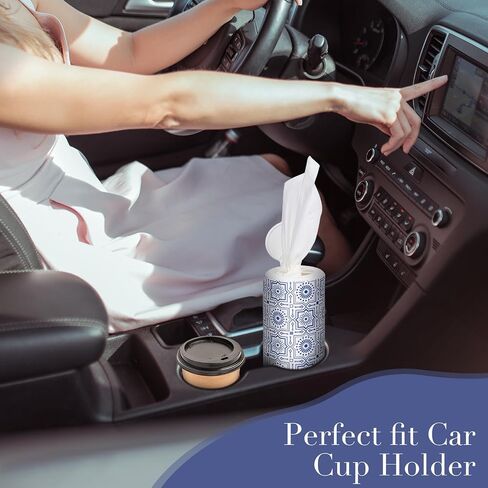 Car Tissue Holder with Facial Tissues Bulk,Travel Tissues, Round Tissue Box for Car, 4 Tubes Car Tissues with Lotion, Paper Towels Holder for car,Car tissues Cylinder in Saudi Arabia