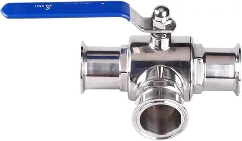 1PCS 1-1/2" 38mm 304 stainless steel sanitary tee T port L port ball valve 1.5" triple clamp ferrule type(T Port) in Saudi Arabia