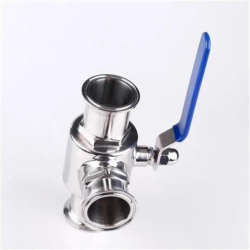 1PCS 1-1/2" 38mm 304 stainless steel sanitary tee T port L port ball valve 1.5" triple clamp ferrule type(T Port) in Saudi Arabia