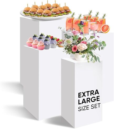 YOPPIX 17.7" Large Size Buffet Risers, Food Risers for Buffet Table, Display Stand Shelf for Catering Dessert Collectibles Jewelry Figures Show, Acrylic Cube Display Nesting Risers in Saudi Arabia