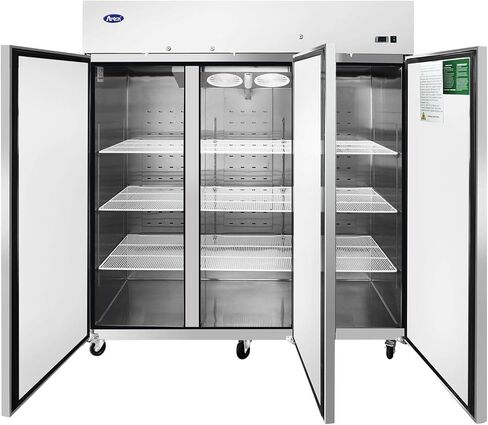 Atosa MBF8005GR 52″ Reach-In Refrigerator for Restaurant Deli Cafeteria Steak House | Top Mount Compressor, 43.2 Cu. Ft. | 2-Solid Swing Door, 6 Adjustable Epoxy Coated Shelves | Stainless Steel, 115v in Saudi Arabia