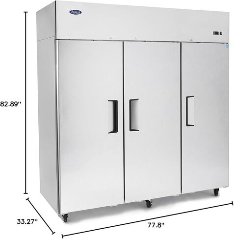 Atosa MBF8005GR 52″ Reach-In Refrigerator for Restaurant Deli Cafeteria Steak House | Top Mount Compressor, 43.2 Cu. Ft. | 2-Solid Swing Door, 6 Adjustable Epoxy Coated Shelves | Stainless Steel, 115v in Saudi Arabia