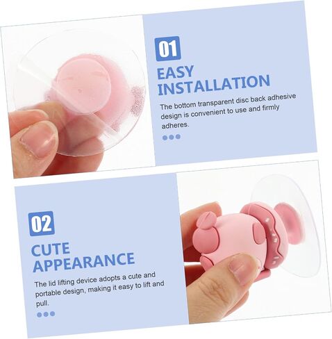 DOITOOL 3pcs Toilet Seat Lifter Decorative Knobs for to Use Protects Hands Wall Hanging Hanger in Saudi Arabia
