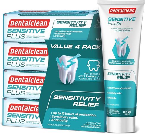 Pack of 4 Toothpaste Gel - Sensitivity Relief - Mild Mint Flavor - Protects Teeth and Reduces Sensitivity - 3.7 oz 104g in Saudi Arabia
